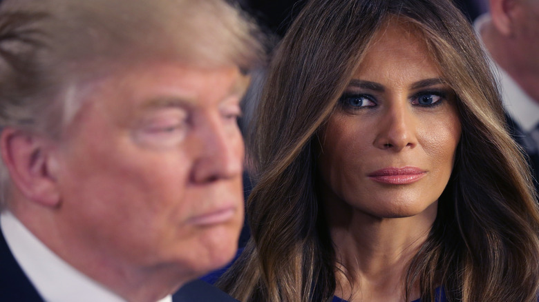 Melania Trump looking at Donald Trump