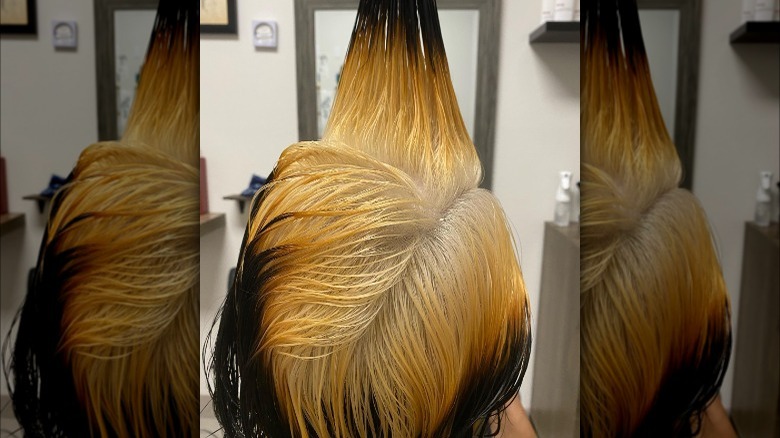 Large hot roots in someone's hair