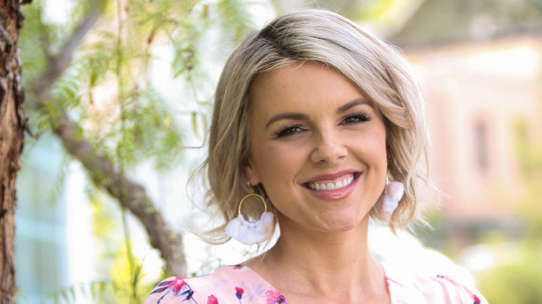 TV Personality Ali Fedotowsky on the set of Hallmark's "Home & Family" at Universal Studios Hollywood on April 01, 2019 in Universal City, California