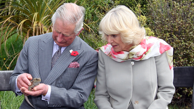 Camilla Parker Bowles and Prince Charles sitting