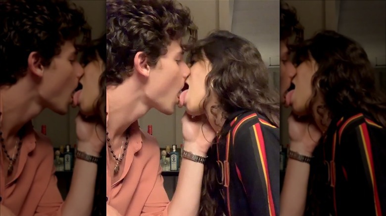Shawn Mendes and Camila Cabello kissing