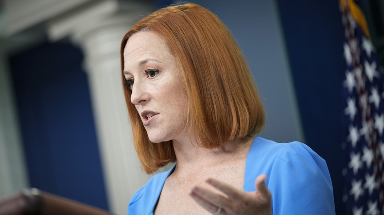 Jen Psaki at the podium 