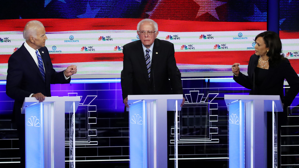 Kamala Harris with Joe Biden and Bernie Sanders