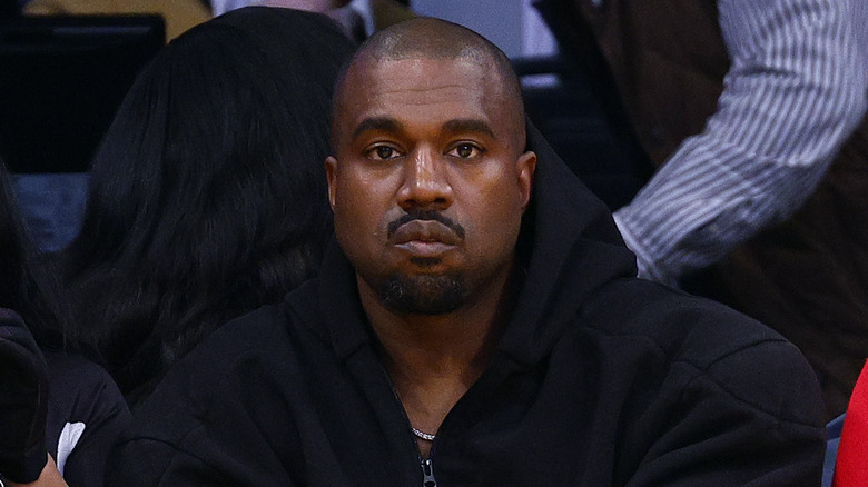 Kanye West with a blank expression