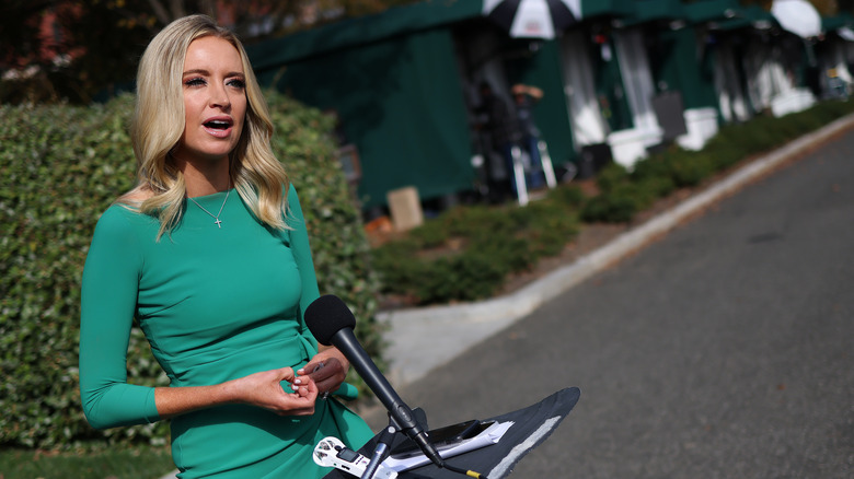 Kayleigh McEnany speaking outside 