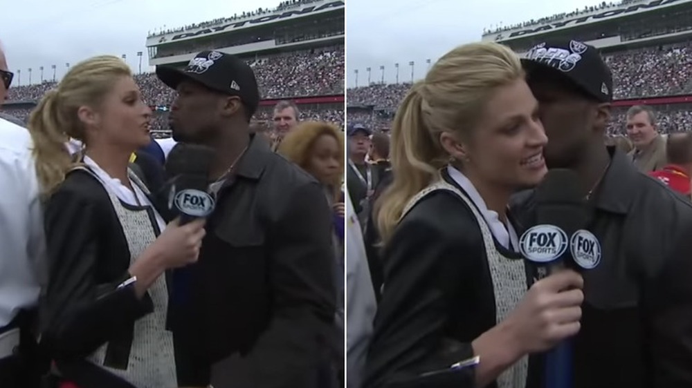 50 Cent kisses Erin Andrews at Daytona 500