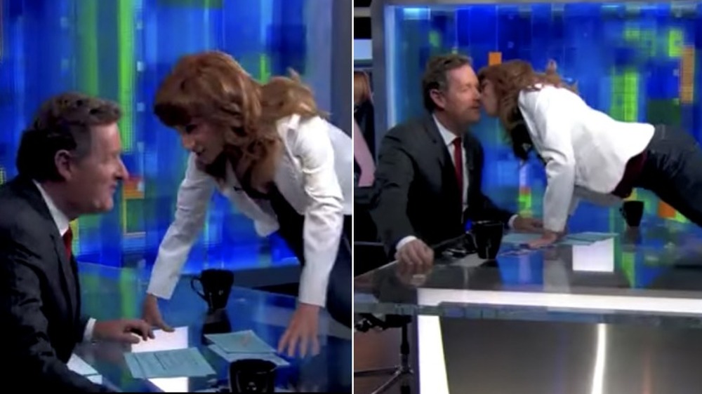 Kathy Griffin kissing Piers Morgan