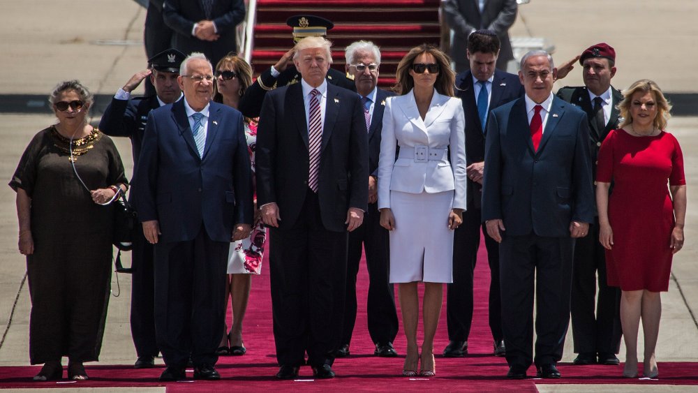 Donald Trump and Melania Trump arriving in Israel