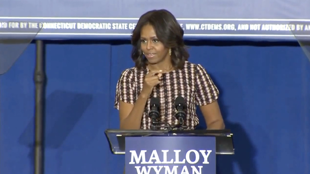 Michelle Obama speaking at an event