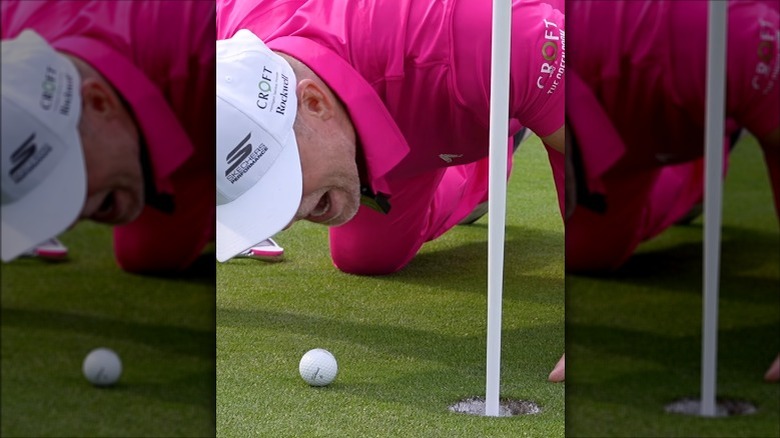 Mike Tindall yelling at golf ball