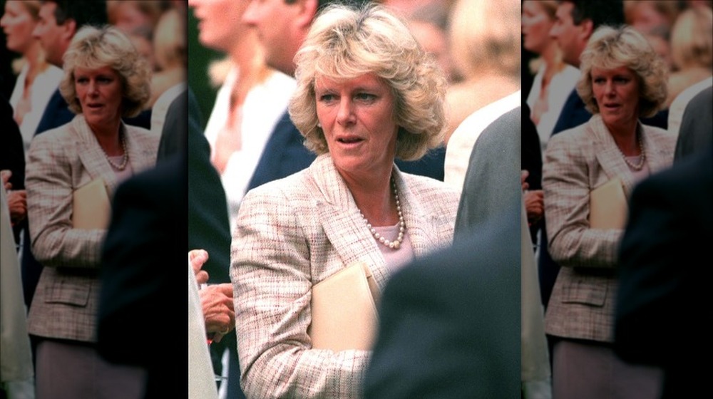 Camilla Parker Bowles turning in a crowd