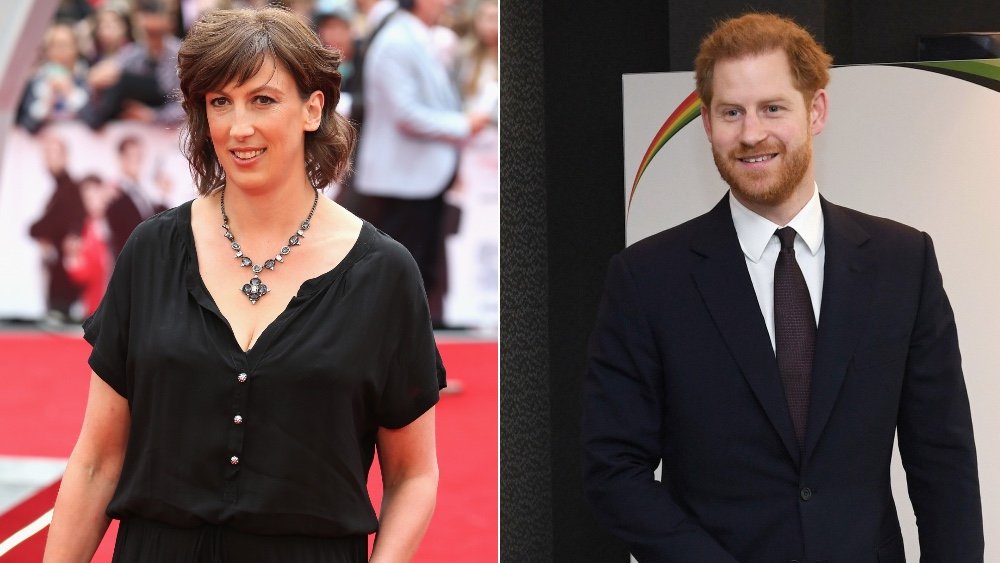 Miranda Hart and Prince Harry, split image