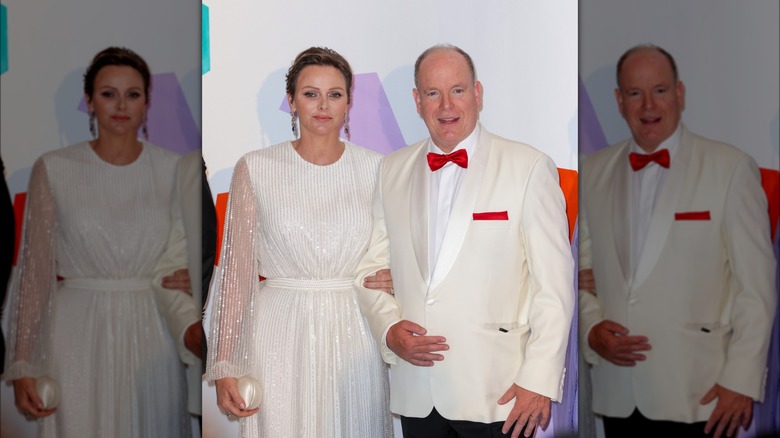 Princess Charlene and Prince Albert posing