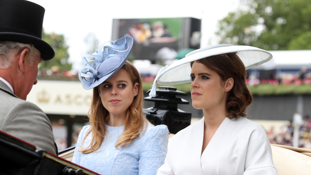 Princess Eugenie, Princess Beatrice, and Prince Charles 