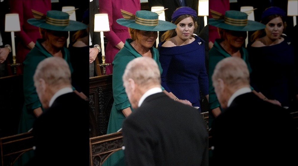 Prince Philip and Sarah Ferguson at Princess Eugenie's wedding