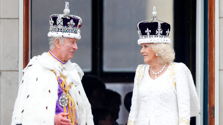 King Charles III and Queen Camilla on the balcony