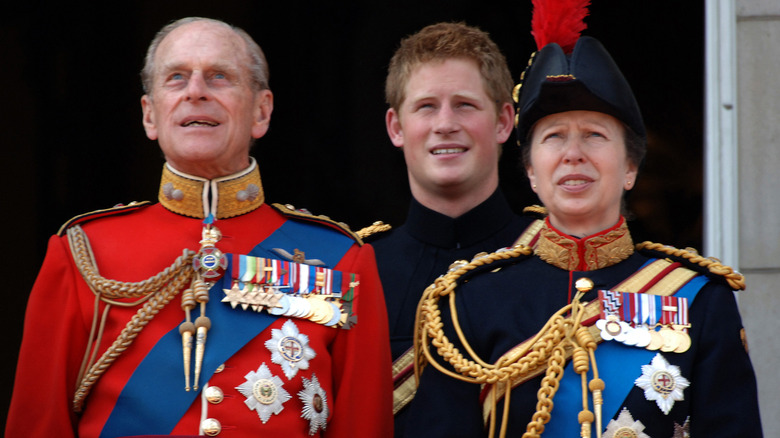 Prince Philip Prince Harry and Princess Anne