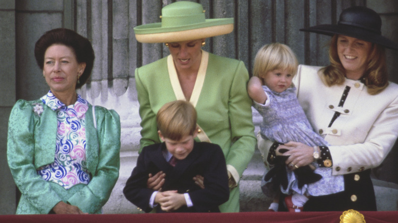 Young Prince Harry on the balcony