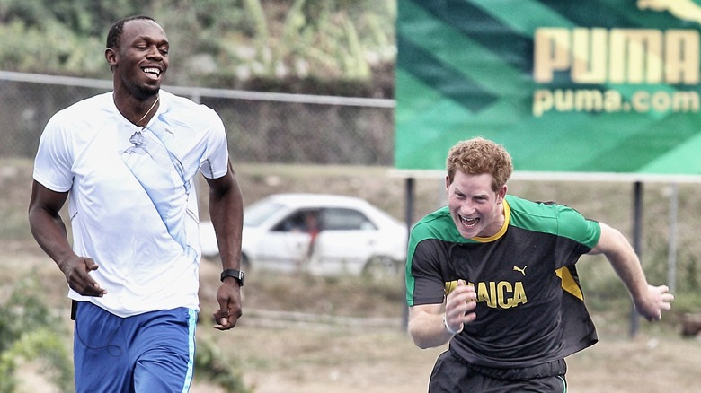 Harry and Usain racing 