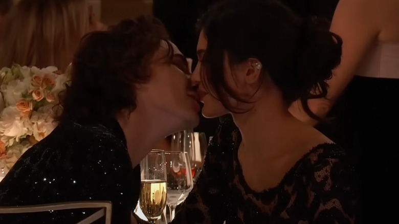 Chalamet and Kylie Jenner kissing