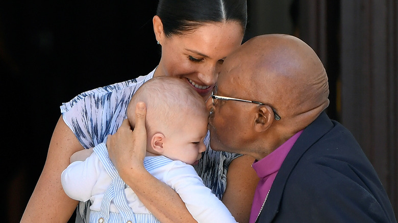 Baby Archie meeting Archbishop Desmond Tutu