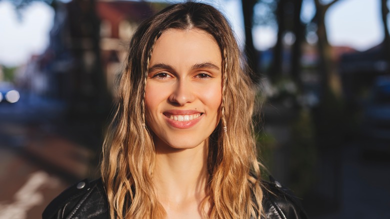 Woman with baby braids