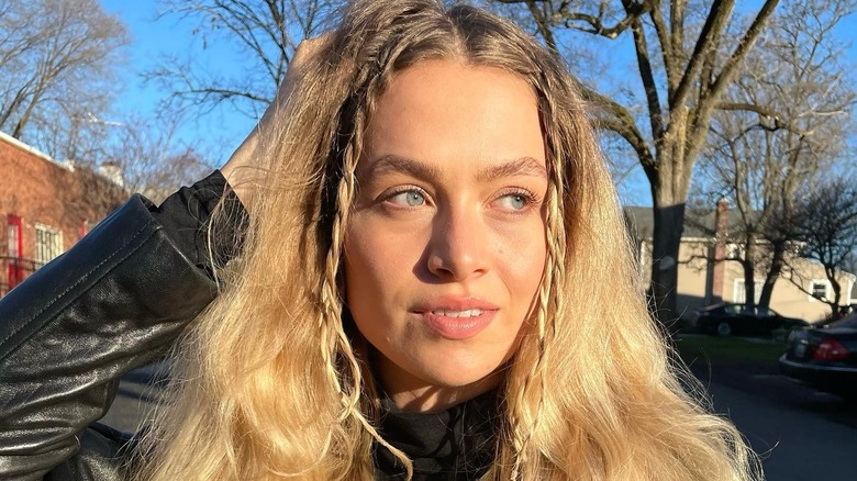 Woman with twisted loose braids