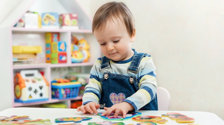 Baby boy playing