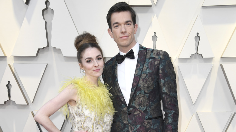 John Mulaney posing with Anna Marie Tendler