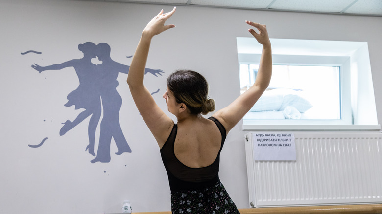 A woman dancing ballet 