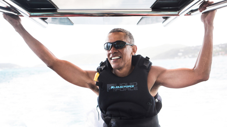 Barack Obama wearing sunglasses