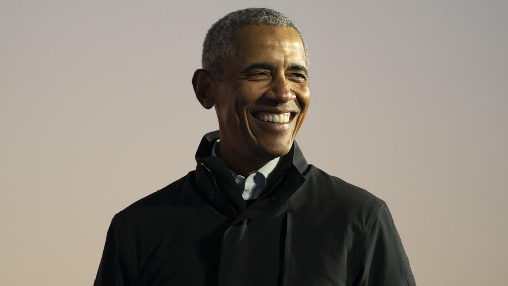 Barack Obama smiling widely