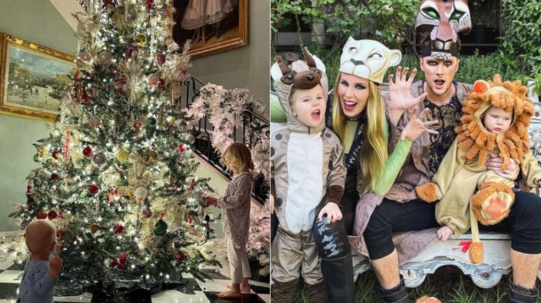 Barron Hilton family during holidays