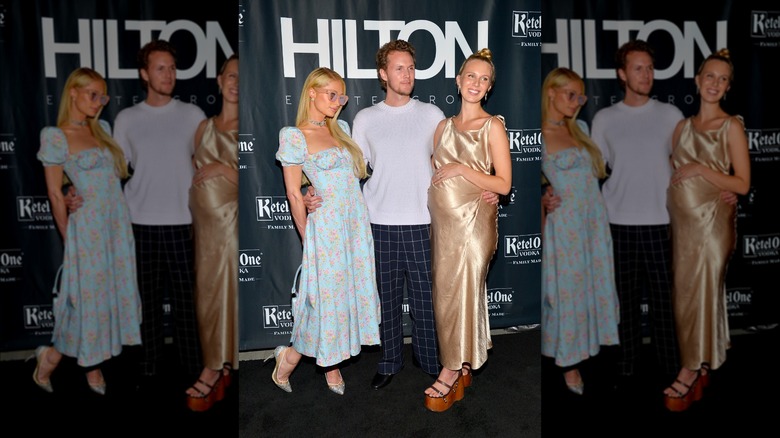 Paris, Barron, Tessa Hilton posing