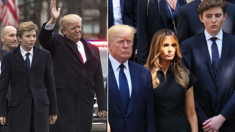 Barron Trump with parents