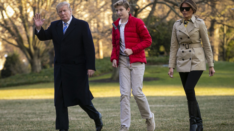 Barron Trump with parents