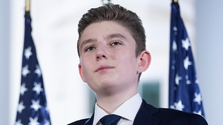 Barron Trump smirking