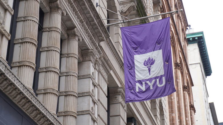 An NYU flag