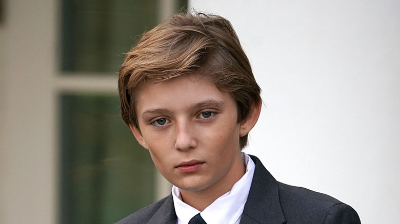 Barron Trump staring