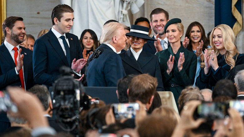 Trump family applauding Donald inauguration