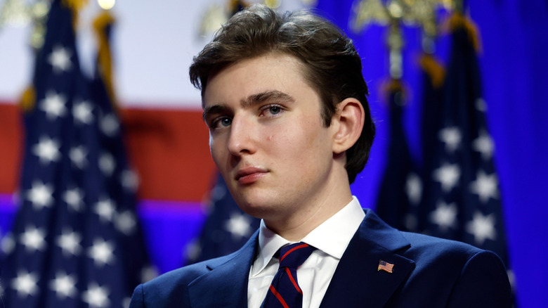 Barron Trump attending an election night event at the Palm Beach Convention Center