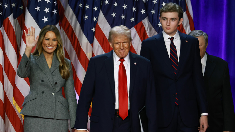 Melania, Donald, and Barron Trump