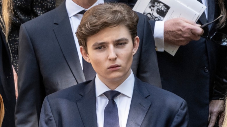 Barron Trump frowning