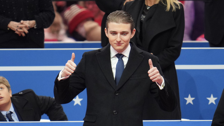 Barron Trump during an indoor inauguration parade