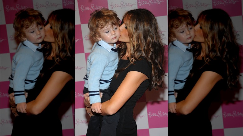 Melania Trump with her son Barron at the 2008 Bunny Hop at FAO Schwarz