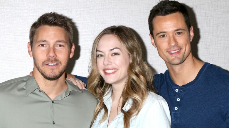 Scott Clifton, Annika Noelle, and Matthew Atkinson smiling