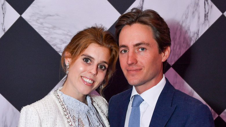 Princess Beatrice and Edoardo Mozzi posing together