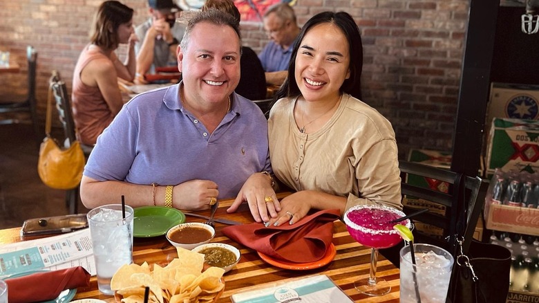 David and Annie at Mexican restaurant