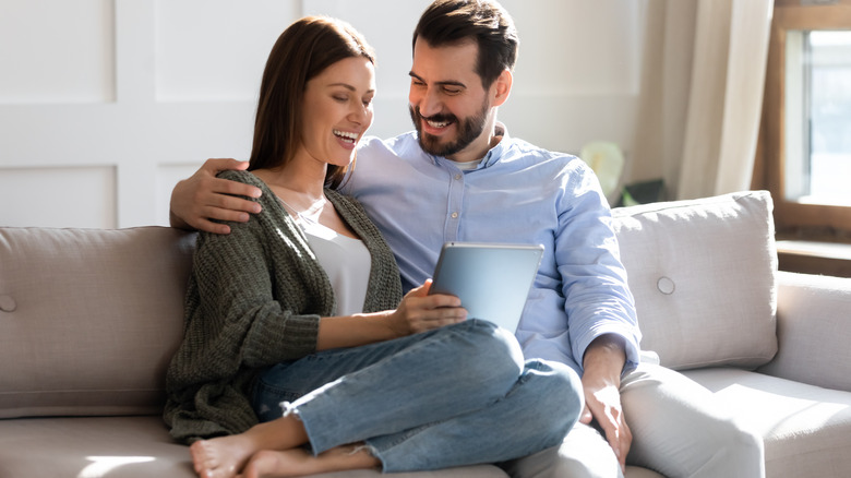 couple talking and planning together