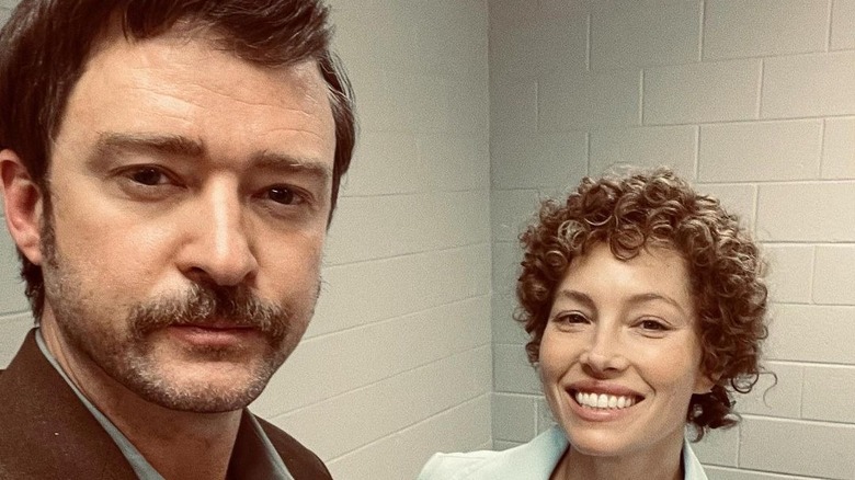 Behind-the-scenes photos of Jessica Biel and Justin Timberlake on the set of Candy